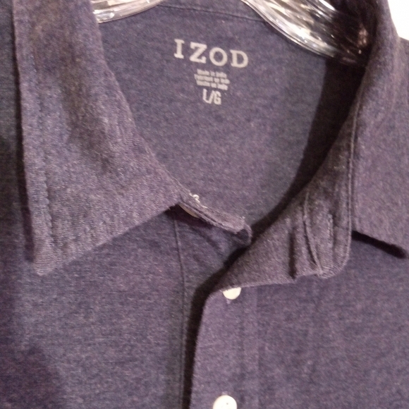 Izod blue striped polo shirt men size large GUC - Picture 3 of 7